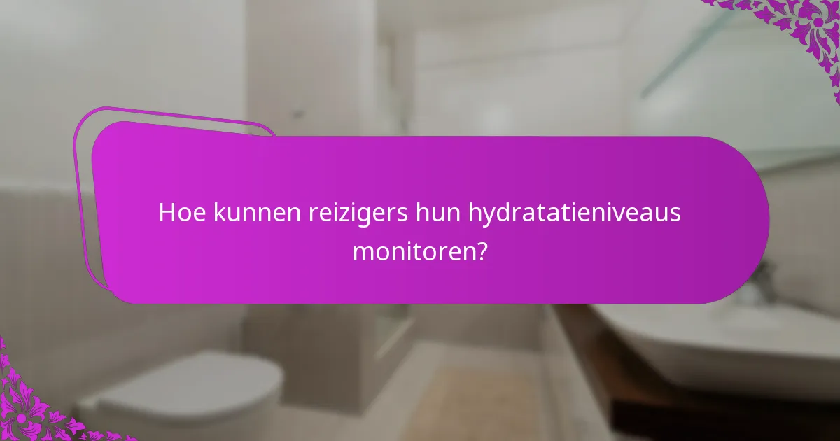 Hoe kunnen reizigers hun hydratatieniveaus monitoren?