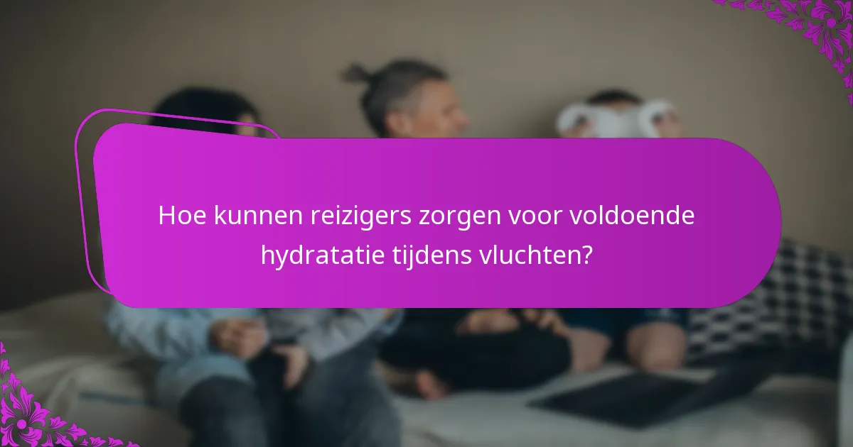 Hoe kunnen reizigers zorgen voor voldoende hydratatie tijdens vluchten?
