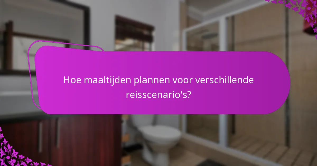 Hoe maaltijden plannen voor verschillende reisscenario's?