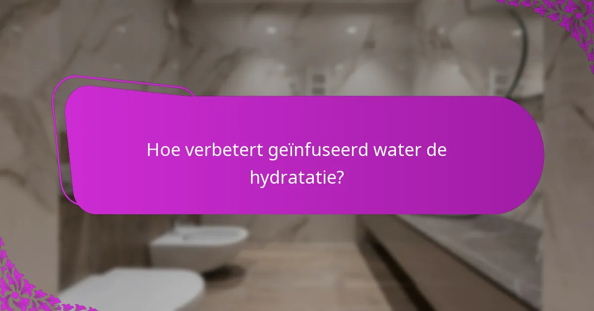 Hoe verbetert geïnfuseerd water de hydratatie?