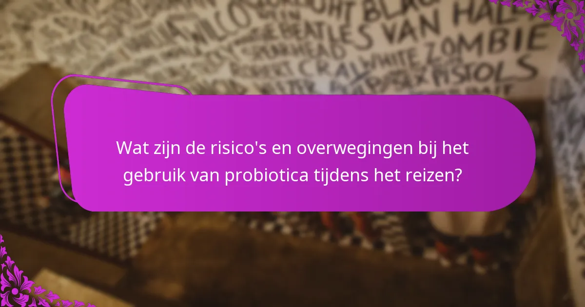 Wat zijn de risico's en overwegingen bij het gebruik van probiotica tijdens het reizen?