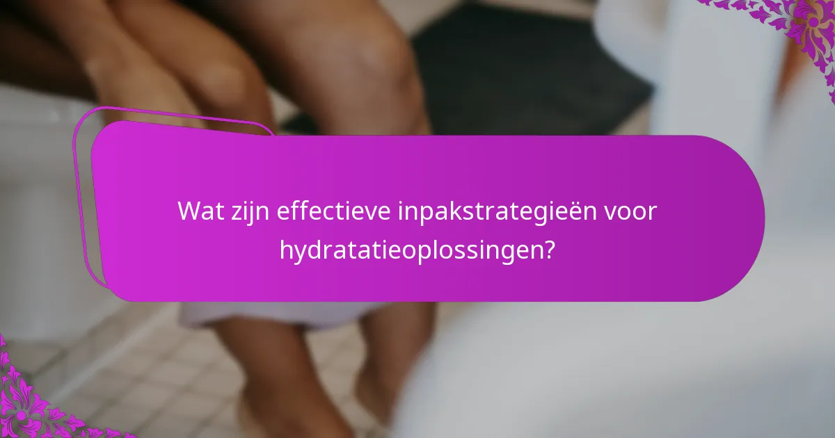 Wat zijn effectieve inpakstrategieën voor hydratatieoplossingen?