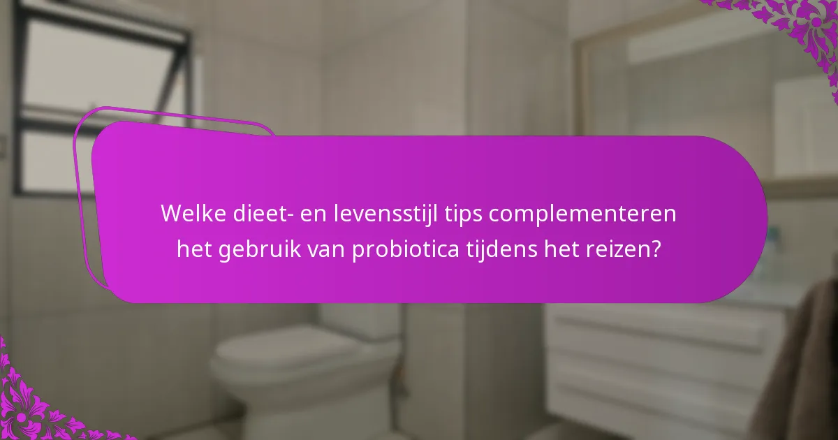 Welke dieet- en levensstijl tips complementeren het gebruik van probiotica tijdens het reizen?