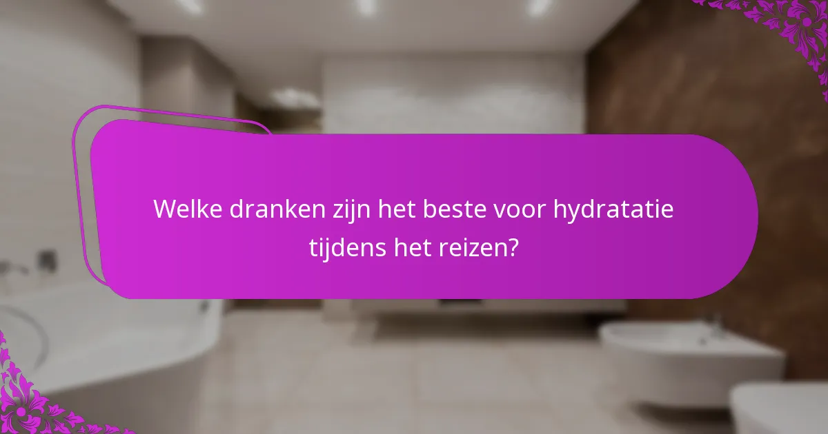 Welke dranken zijn het beste voor hydratatie tijdens het reizen?