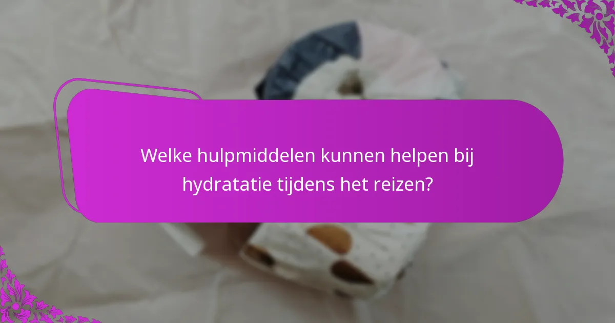 Welke hulpmiddelen kunnen helpen bij hydratatie tijdens het reizen?