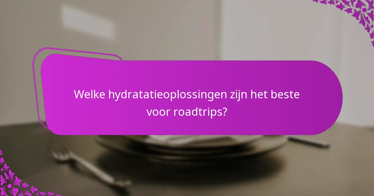 Welke hydratatieoplossingen zijn het beste voor roadtrips?
