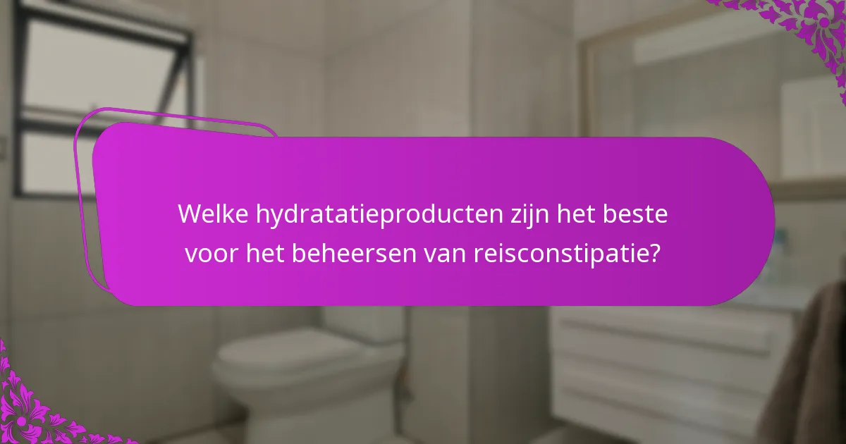 Welke hydratatieproducten zijn het beste voor het beheersen van reisconstipatie?