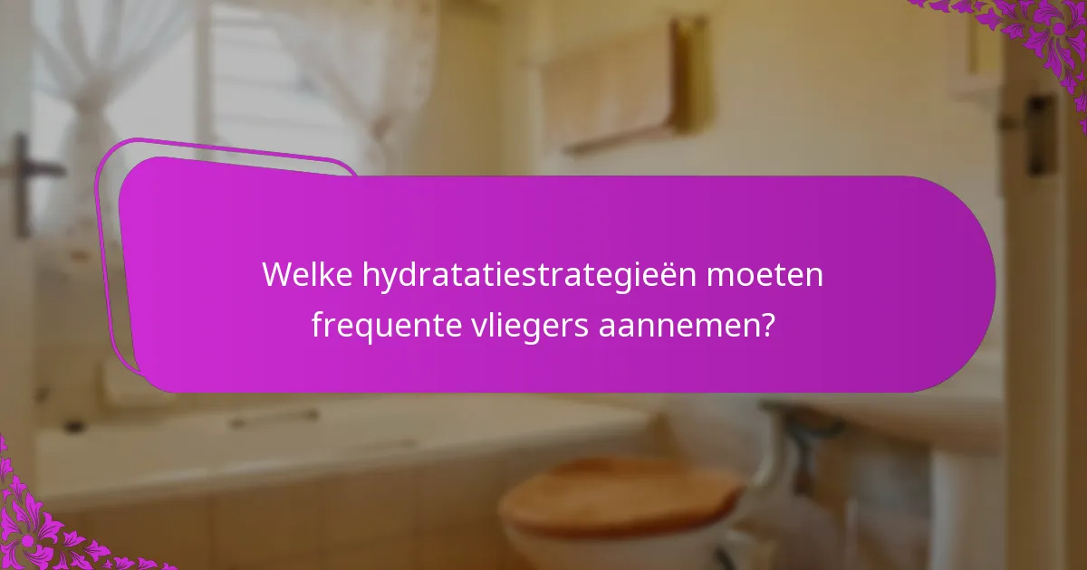 Welke hydratatiestrategieën moeten frequente vliegers aannemen?