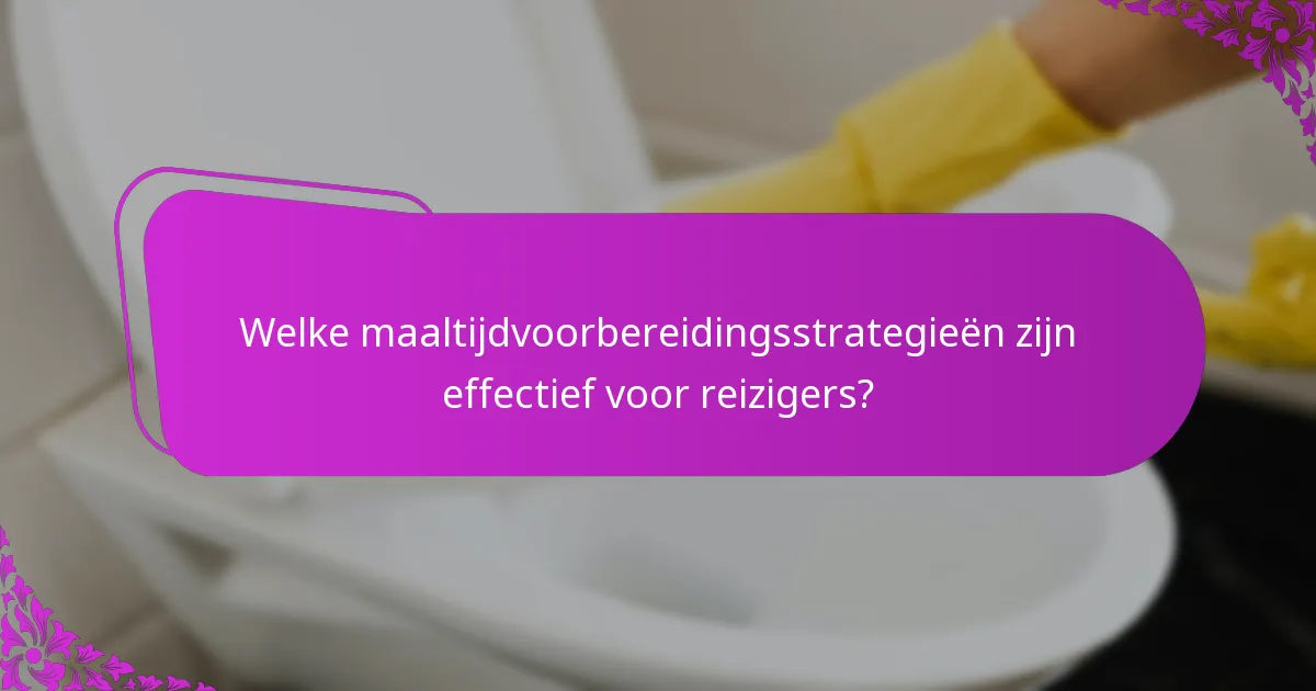 Welke maaltijdvoorbereidingsstrategieën zijn effectief voor reizigers?