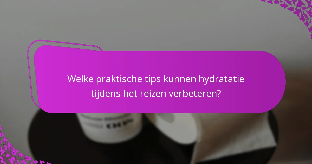 Welke praktische tips kunnen hydratatie tijdens het reizen verbeteren?