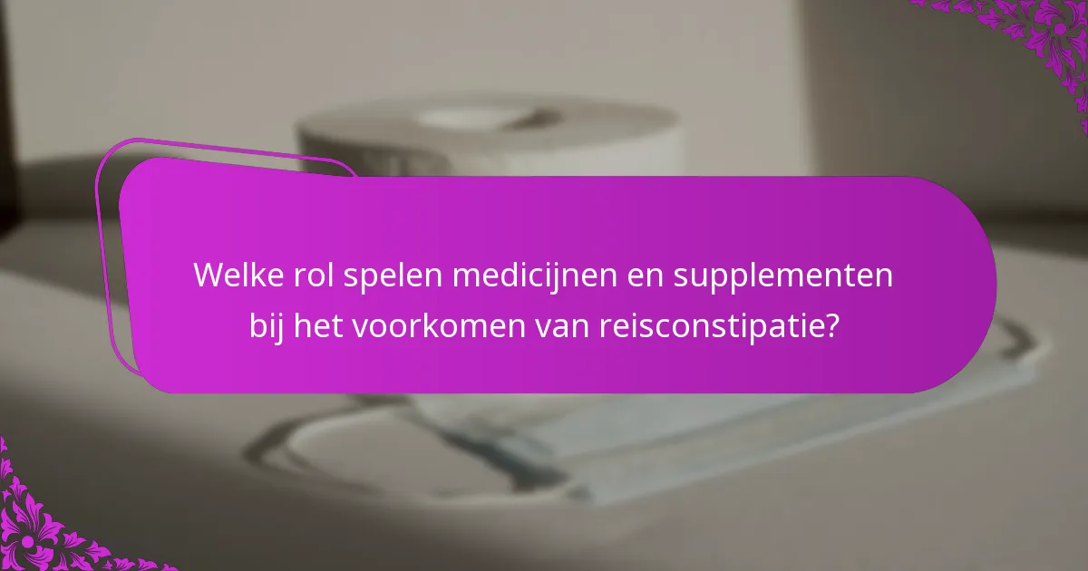 Welke rol spelen medicijnen en supplementen bij het voorkomen van reisconstipatie?