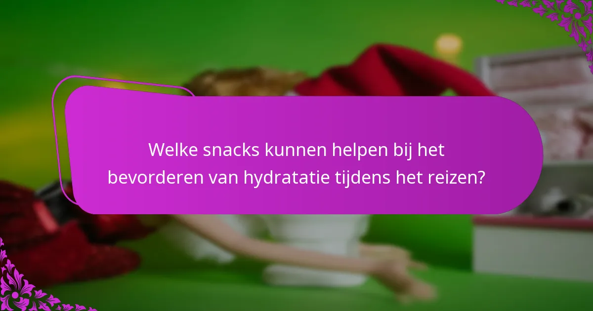 Welke snacks kunnen helpen bij het bevorderen van hydratatie tijdens het reizen?