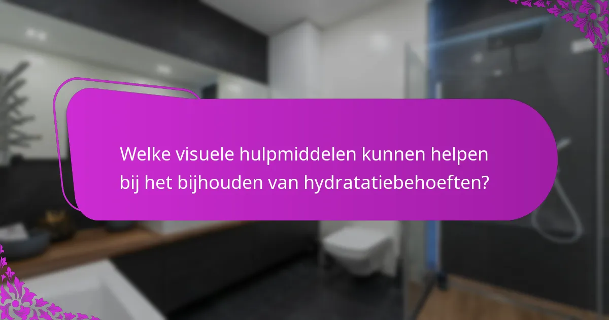 Welke visuele hulpmiddelen kunnen helpen bij het bijhouden van hydratatiebehoeften?
